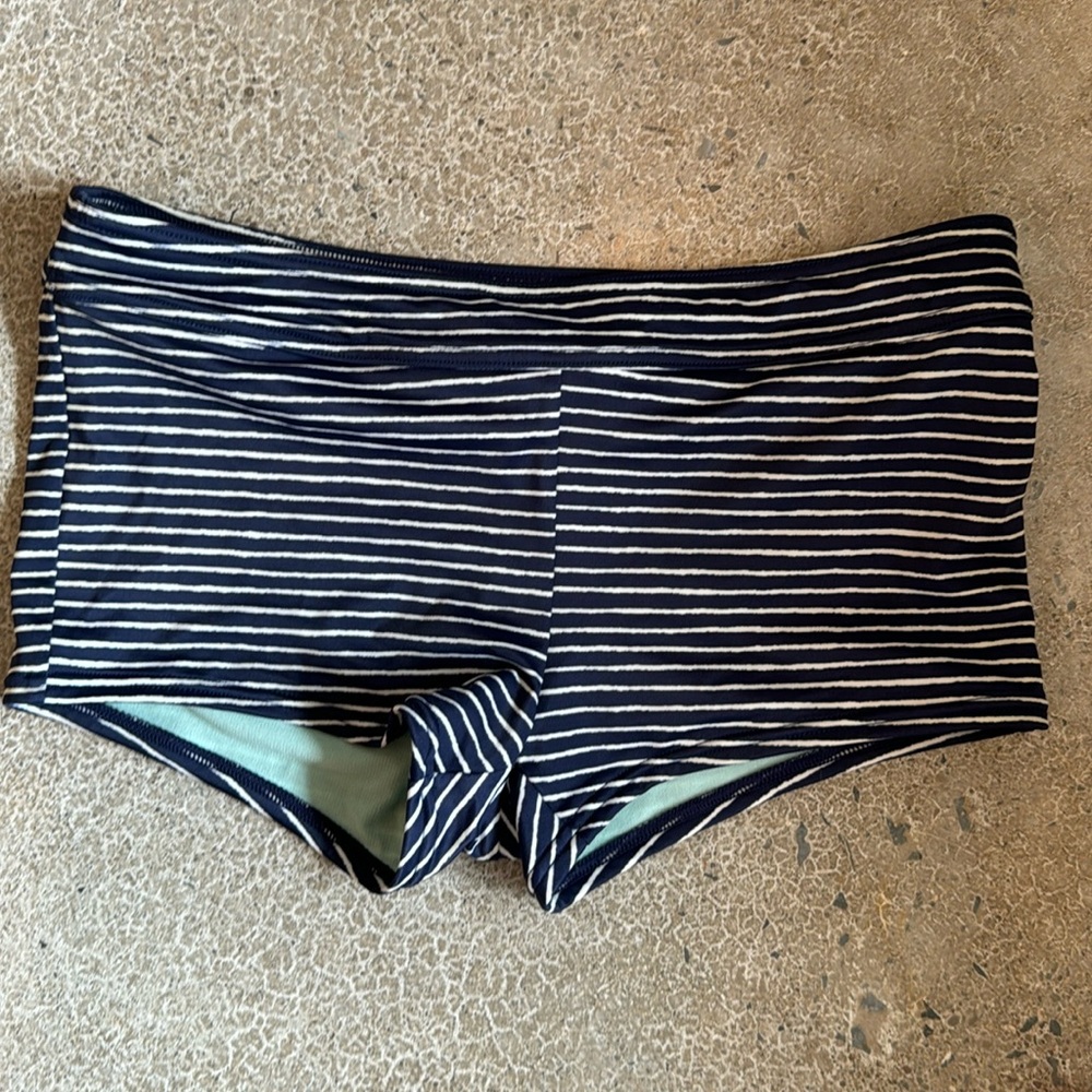 Prana Macey and white striped swim bottoms XS